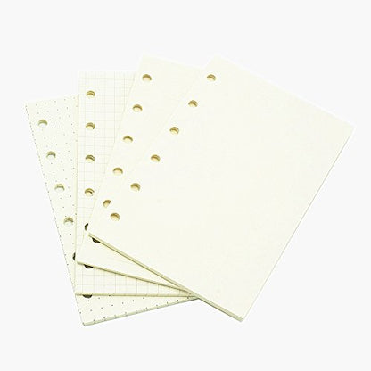 6 Holes Binder Planner Refill with 4 Basic Designs, A7 Notebook Refill, 100gsm, Dot, Grid, Line, Blank Paper,4.84 x 3.23'', 80 sheets/160 Pages, Harphia - color: 80 Sheet, size: A7