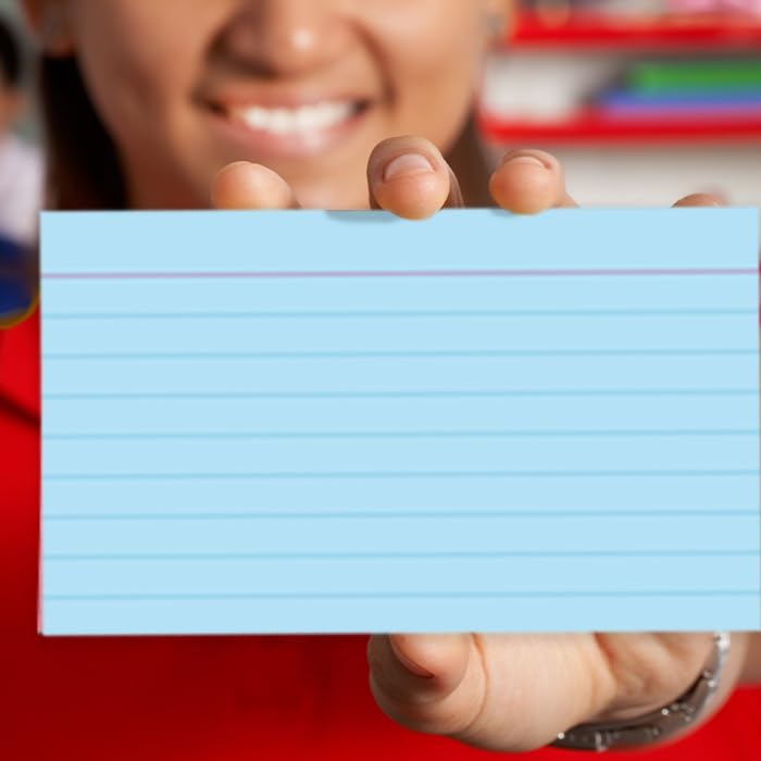 School Smart Ruled Index Cards, 3 x 5 Inches, Blue, Pack of 100 - color: Blue, size: 3 x 5 Inches