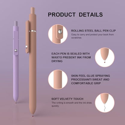 Morandi Gel Pen,0.5mm Quick Dry Black Ink,High-End Series Retractable Pens stationery for women & men,Smooth Writing Nurse Aesthetic Pen for Home Office Supplies(10 Pcs Black Ink-Morandi shaft pens) - style: 10 Pcs Black Ink-Morandi shaft pen