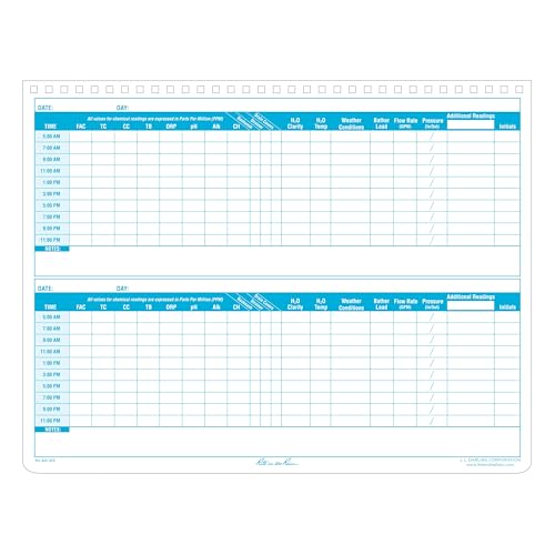 Rite In The Rain Weatherproof Side Spiral Notebook, 8.5" x 11", Yellow Cover, Commerical Pool & Spa Maintenance Log (No. 425-MX)