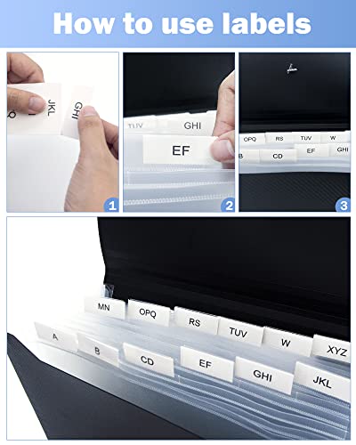 Cesil Black 7-Pocket Expanding File Folder, 33x24x3.5cm, A4, Letter, Polypropylene, Paper, 1x - color: Black