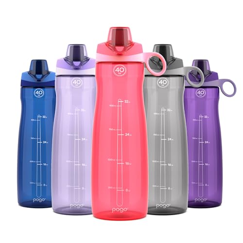 Pogo BPA-Free Plastic Water Bottle with Chug Lid, Pink, 40 oz. - color: Pink, size: 40 Ounces