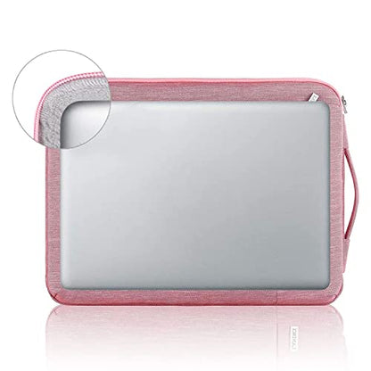 LANDICI 360° Protective Laptop Sleeve 13-14 Inch, Computer Bag Carrying Case for MacBook Air 13 M1/M2, MacBook Pro 13/14, Chromebook 14, Women, Slim, Shockproof, Waterproof, Pink - color: Pink, size: 13-14 Inch