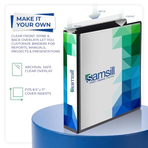 Samsill 2 Inch 3 Ring Binder, Economy Round Ring, Clear View Cover, 425 Sheet Capacity - for School, Home, Office - Black - size: 1-Pack, style: 2 Inch