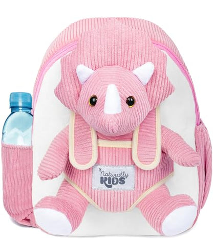 Naturally KIDS Pink Dinosaur Toys for Girls 4-5, Triceratops Toy, Dinosaur Gifts for 4 Year Old Girls, Gifts for 5 Year Old Girl, Toddler Backpack - color: 09 Dinosaur Triceratops, style: Medium
