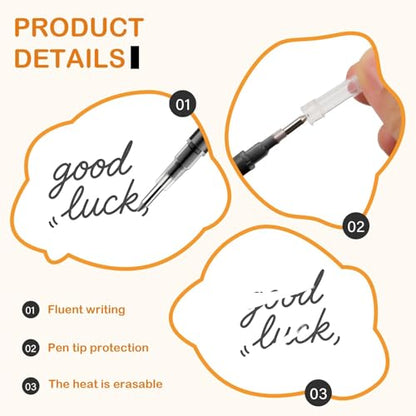16Pcs 0.7mm Black Erasable Gel Ink Pen Refills Compatible with Frixion | for Friction, Replaceable Medium Fine Point Clicker Refill Stationery - color: Black 16pcs
