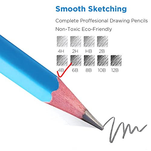 Sketch Pencils for Drawing 4B, 12pcs Professional Art Drawing Pencils for Shading, Sketching & Doodling | Graphite Pencil for Artists & Beginners - style: 4B 12pcs-1