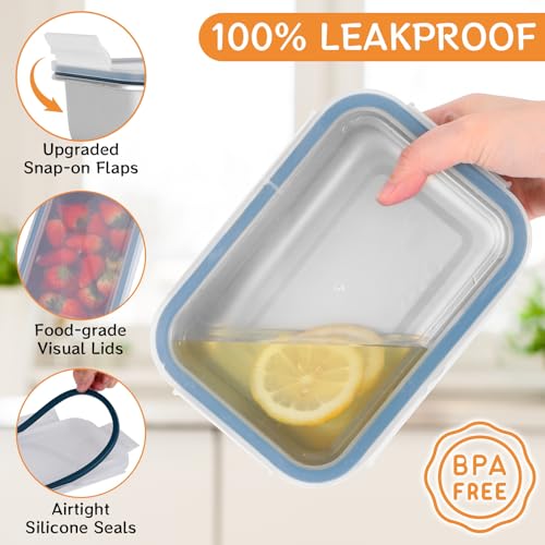 Cykorxicc 8-Piece 304 Stainless Steel Lunch Bento Box with Lids, Leakproof & Airtight Food Containers, Oven/Freezer/Dishwasher Safe,for Work,Travel, School