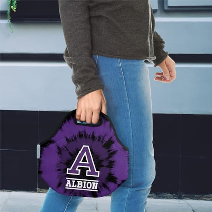 Campus Lab Albion College Tie-Dye Soft Neoprene Lunch Bag, Lightweight - color: Albion College Britons