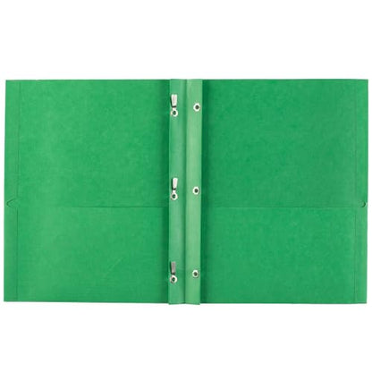 Avery Two Pocket Folders with 3 Prong Fasteners, Holds 70 Sheets, 25 Green Folders (47977) - color: Green