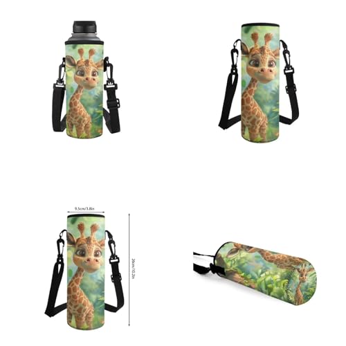 Giraffe Backpack for Girls Kids Backpack with Lunch Box Water Bottle Bag and Cute Pencil Case 4PCS Set Bookbag with Front Pocket for School 17 inch Lightweight School Bag for Elementary Girls - color: Cute Giraffe