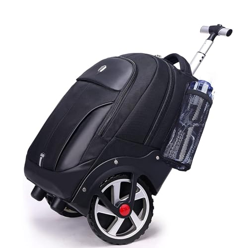 WMHYLYH 22 Inch Rolling Backpack, Waterproof Backpack with Wheels for Business and Travel Commuter, Carry on Laptop Backpack for Women and Men Adult (black) - color: Black