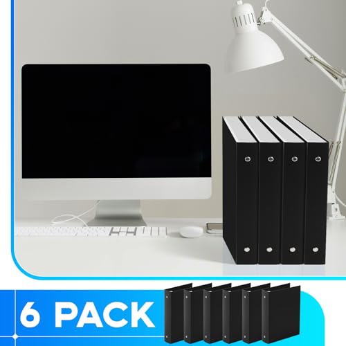Henoyso 6 Pcs 1.5 Inch Mini 3 Ring Binders Fits 5.5 x 8.5 Paper, Holds(Capacity 280 Sheets), Plastic Flexible Three Round Rings Small Black A5 Binders Bulk for School, Office Use, Photo Album - color: Black, size: 1.5 Inch