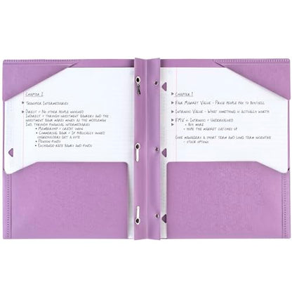 Five Star Folder, 2-Pocket, Prong Fasteners | Amethyst Purple | Pack of 2 | Stay-Put Design - color: Purple, size: 1 Count (Pack of 2)