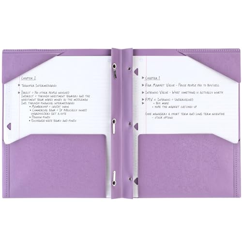 Five Star Folder, 2-Pocket, Prong Fasteners | Amethyst Purple | Pack of 2 | Stay-Put Design - color: Purple, size: 1 Count (Pack of 2)