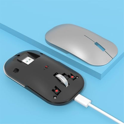 Bluetooth Wireless Mouse for MacBook/Windows/Android Tablet/iPad/Mac/Laptop/PC/Computer,Rechargeable Dual Mode(BT5.2 & 3.0 & 2.4G USB) Silent Mouse for Desktop/Notebook/Computer