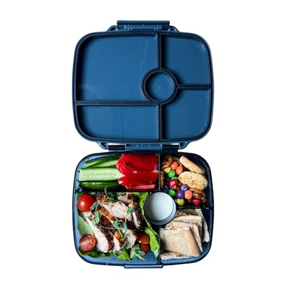 Yumbox Go Leakproof Bento Lunch Box, 5 Compartments, Charcoal Gray | Deep Portioned Tray | Removable Silicone Gasket | Lightweight Construction | Fits Most Lunch Bags | Easy-Clean Design - color: Charcoal Gray