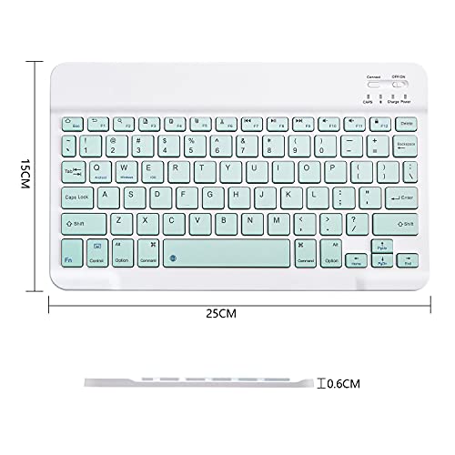Ultra-Slim Bluetooth Keyboard Portable Mini Wireless Keyboard Rechargeable for Apple iPad iPhone Samsung Tablet Phone Smartphone iPadOS iOS Android (10 inch Green) - color: 10 inch Green