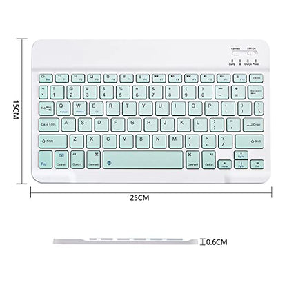 Ultra-Slim Bluetooth Keyboard Portable Mini Wireless Keyboard Rechargeable for Apple iPad iPhone Samsung Tablet Phone Smartphone iPadOS iOS Android (10 inch Green) - color: 10 inch Green