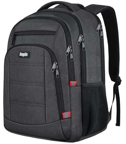 Backpack for Men Women, School Backpack, Large Quilted College Bookbag for Men, Water Resistant Travel Work Backpacks, Business Computer Back Pack with Reinforced Straps, Fits 17" Laptop Black - color: A5-black2, size: 17.3