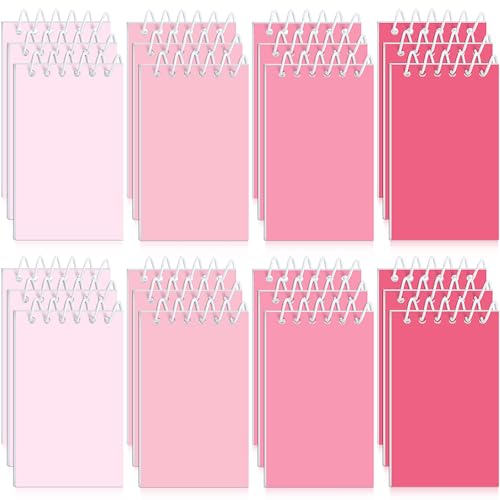 Epakh 24 Pcs Student Gift Bulk Pocket Spiral Notebook Memo Pads Mini Blank Pocket Notebooks 20 Sheets Per Notebook for School Classroom Home Office Nurses(Pink) - color: Pink