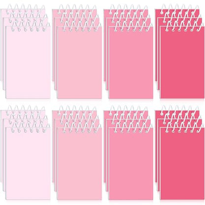 Epakh 24 Pcs Student Gift Bulk Pocket Spiral Notebook Memo Pads Mini Blank Pocket Notebooks 20 Sheets Per Notebook for School Classroom Home Office Nurses(Pink) - color: Pink