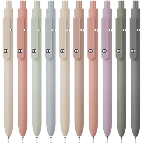 Epakh Gel Pens, 10 Pcs 0.5mm Quick Dry Black Ink Fine Point Smooth Writing Pens High End Series Retractable Aesthetic Ballpoint for Office School Supplies Women Men Gifts(Morandi Color,Classic) - color: Morandi Color, style: Classic