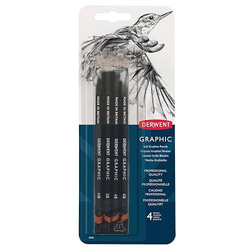 Derwent Graphic Pencils, Soft, Pack, 4 Count (39005)