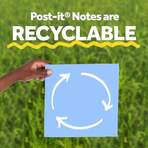 Post-it Super Sticky Big Notes, 8 in. x 8 in., Extra Large Sticky Notes Washed Denim, 2 Pads, 60 Sheets Total, Great for Vision Boards, Creative Projects, Study Spaces, Group Brainstorming, and More - color: Washed Denim