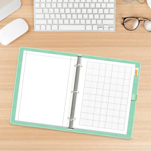 Yaridar Engineering Computation Pad - 50 Sheets/100 Pages Graph Paper, 5 x 5 Graph Rule on Back, 3-Hole Engineering Notebooks, 100 Gsm White Tint Paper, 8-1/2" x 11" - size: 1-Pack, style: 3-Hole-Black