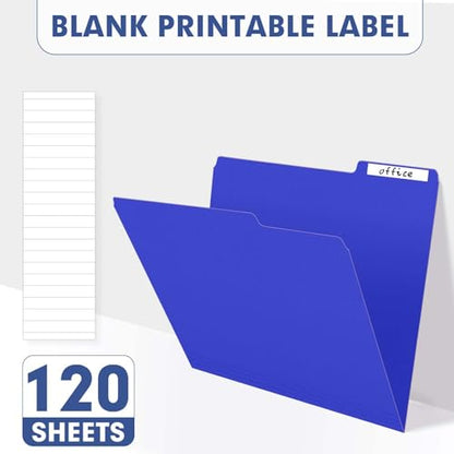 File Folder, PANDRI 120 Pack File Folder, 1/3 Cut Tab, Letter Size, Filing Folder for Office School Business, Royal Blue - color: Royal Blue