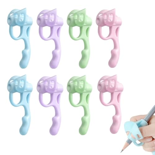 Pencil Grips for Kids Handwriting,2024 NEW 5 Finger Silicone Pencil Holder for Kids Handwriting Aid Tools, Comfortable Pencil Grippers for Beginners Posture Correction Training Writing (8 PCS) - color: 8 PCS