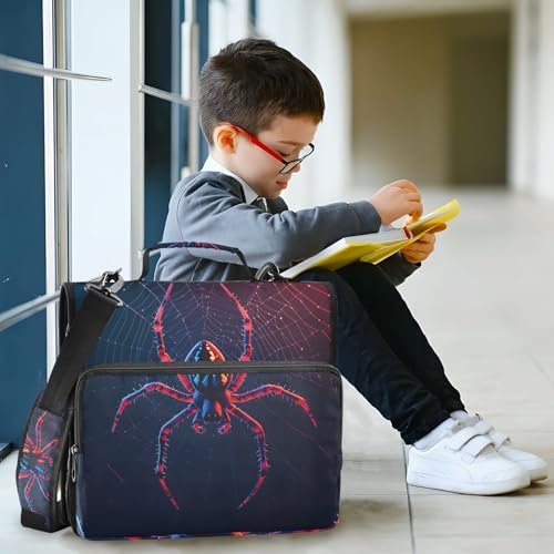 Spider Zipper Binder Bag 3 Ring Binder with Shoulder Strap Zip Up 500 Sheets Capacity Multi Pockets for School Office Supplies - color: Multi479, size: Fit 500 Sheets