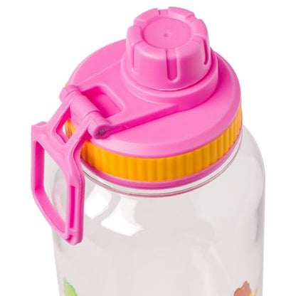 Silver Buffalo Care Bears Twist Spout, Plastic Water Bottle, 32oz | Includes Sticker Set, You Stick Yourself, 0.95 Liters - color: Care Bears Rainbow Heart