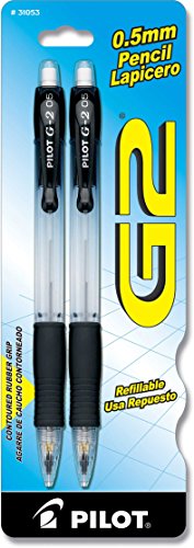 Pilot, G2 Mechanical Pencils, 0.5mm HB Lead, Clear Barrel, Pack of 2 - size: 2 Count (Pack of 1), style: 0.5mm