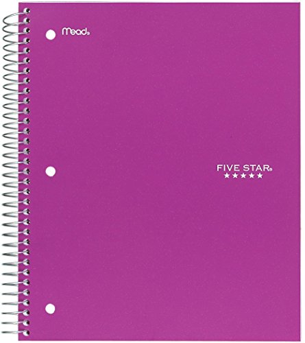 Five Star Wirebound Notebook, College Ruled, 1 Subject, 100 Sheets, 1 Notebook, Assorted Colors (Pack of 4)