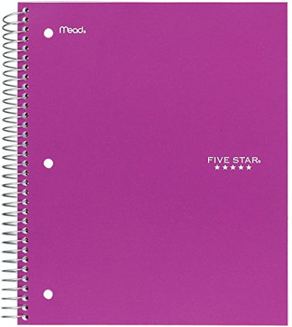 Five Star Wirebound Notebook, College Ruled, 1 Subject, 100 Sheets, 1 Notebook, Assorted Colors (Pack of 4)