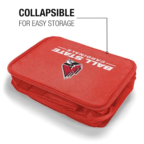Campus Lab Ball State University Cardinals Primary Logo Insulated Soft Sided Lunch Box - Reusable Lunch Bag For School Office Work, BPA Free, Red - color: Ball State University