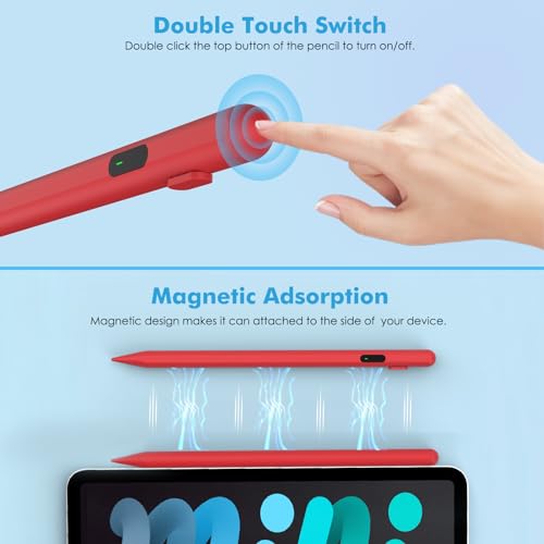 Moko Universal Capacitive Stylus Pencil for Touch Screen, Red - color: Red