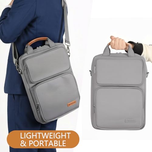 13.3-14 Inch Laptop Sleeve Bag, Laptop Bag for 14'' MacBook Pro M4 2024,14'' MacBook Pro M3&M2&M1 2023/2021, 13.6/13'' New MacBook Air M3/M2 2024/2022,Tab S8 Ultra 14.6",with Shoulder Strap(Gray) - color: Gray, size: 13.3-14 Inch