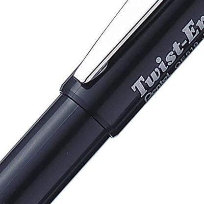 Pentel Mechanical Pencil 0.7 mm Twist Erase III, Twist Up Eraser, Pre-Loaded Super Hi-Polymer HB Lead, Black Barrel, 3-Pack (0.7)