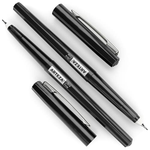 ARTEZA Permanent Markers, 40 Black Pens, Ultra-Fine Tip Paint Pens, Quick-Drying, Water Resistant, for Calligraphy and Note Taking, Office, Classroom - style: Ultra-Fine Tip