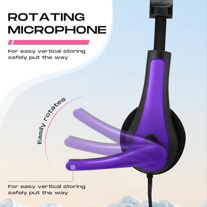 Yunsailing 20 Pack Bulk Classroom Headphones with Microphone Students Wired School Class Set Headphones for School Library Computer Office Adults 3.5 Jack Universal Plug(Multicolor) - color: Multicolor