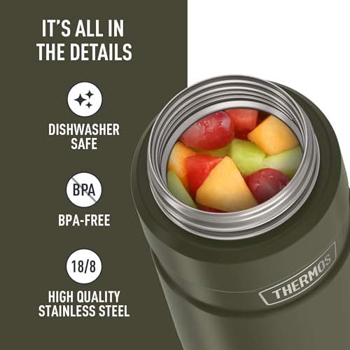 THERMOS Stainless King Vacuum-Insulated Food Jar, 24 Ounce, Matte Army Green - color: Matte Army Green, size: 24 Ounce