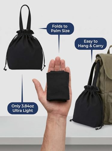 Reusable Lunch Bag,Canvas Drawstring Lunch Bag, Lunch Tote for Work, School, or Picnics, Lightweight & Waterproof, Keeps Food Fresh All Day(BLACK) - color: Black