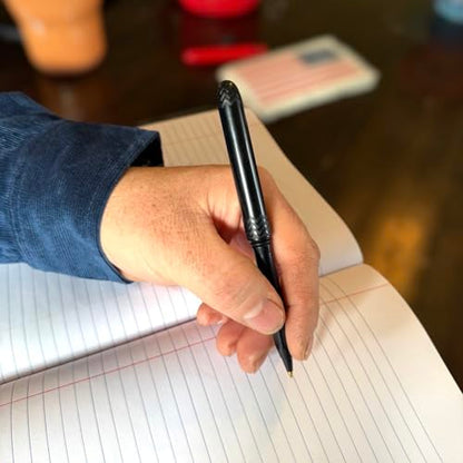 The USA Made Pocket Pen – 8 Pack – compact, affordable, lightweight, EDC black ink ballpoint pen – waterproof and floats – carries small, writes big (Black) - color: Black