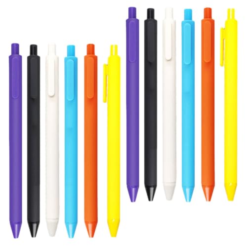 Baluue Retractable Gel Pens with Ergonomic Plastic Grip 12pcs Quick Dry Smooth Writing Ink Pens Minimalist Stylish Design for Comfortable Note Taking for School Work and Exams