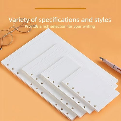 A5 College Ruled 6 Hole Cornell Refill Paper 160 Sheets 320 Pages | Thick horizontal lined paper, no ink bleed through, designed for Cornell note taking system - style: Ruled Lined Paper