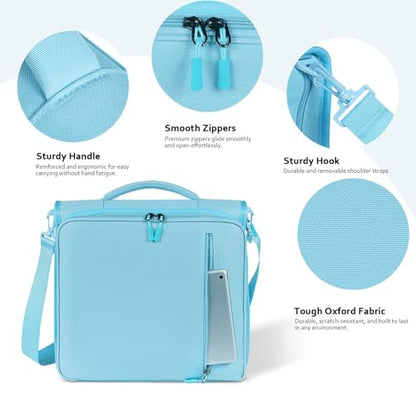 2 Inch 3 Ring Zipper Binder with 500 Sheet Capacity, 6 Tab Expanding File Folder, Multi-Pocket Design, Shoulder Strap and Handle for Middle School and Office (Light Blue) - color: Light Blue