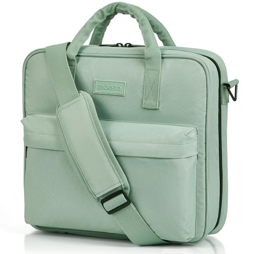 Sturdy 3 Ring Zipper Binder with Strap - 2" Binder with Pockets Holds 500 Sheets, Laptop & More - Durable & Easy to Carry - color: Sage